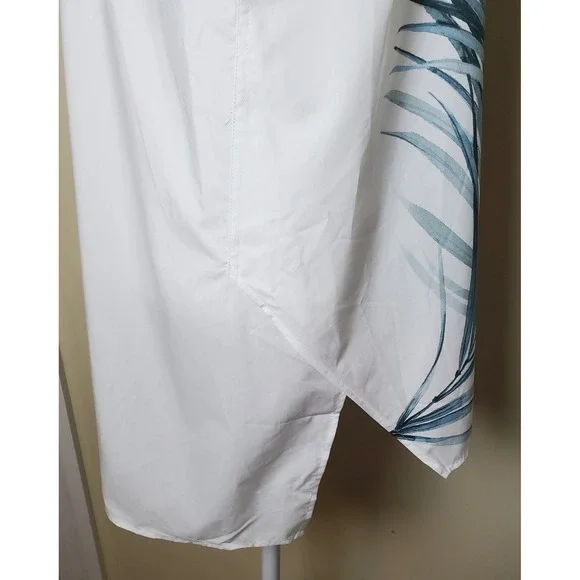 NWT Lafayette 148 XS Palm Branch‎ Button Down Tunic Blouse Boho Porto Print - Picture 6 of 15